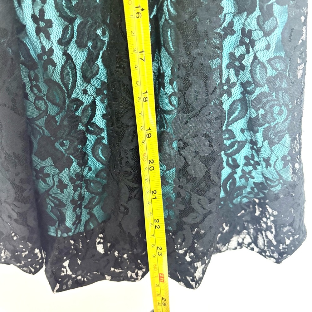 Speechless Black and Teal Lace Dress - Picture 9 of 11